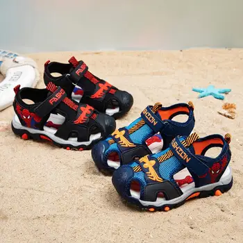 

summer kids shoes brand closed toe toddler soft boys spiderman sandals orthopedic sport leather baby boys beach sandals shoes