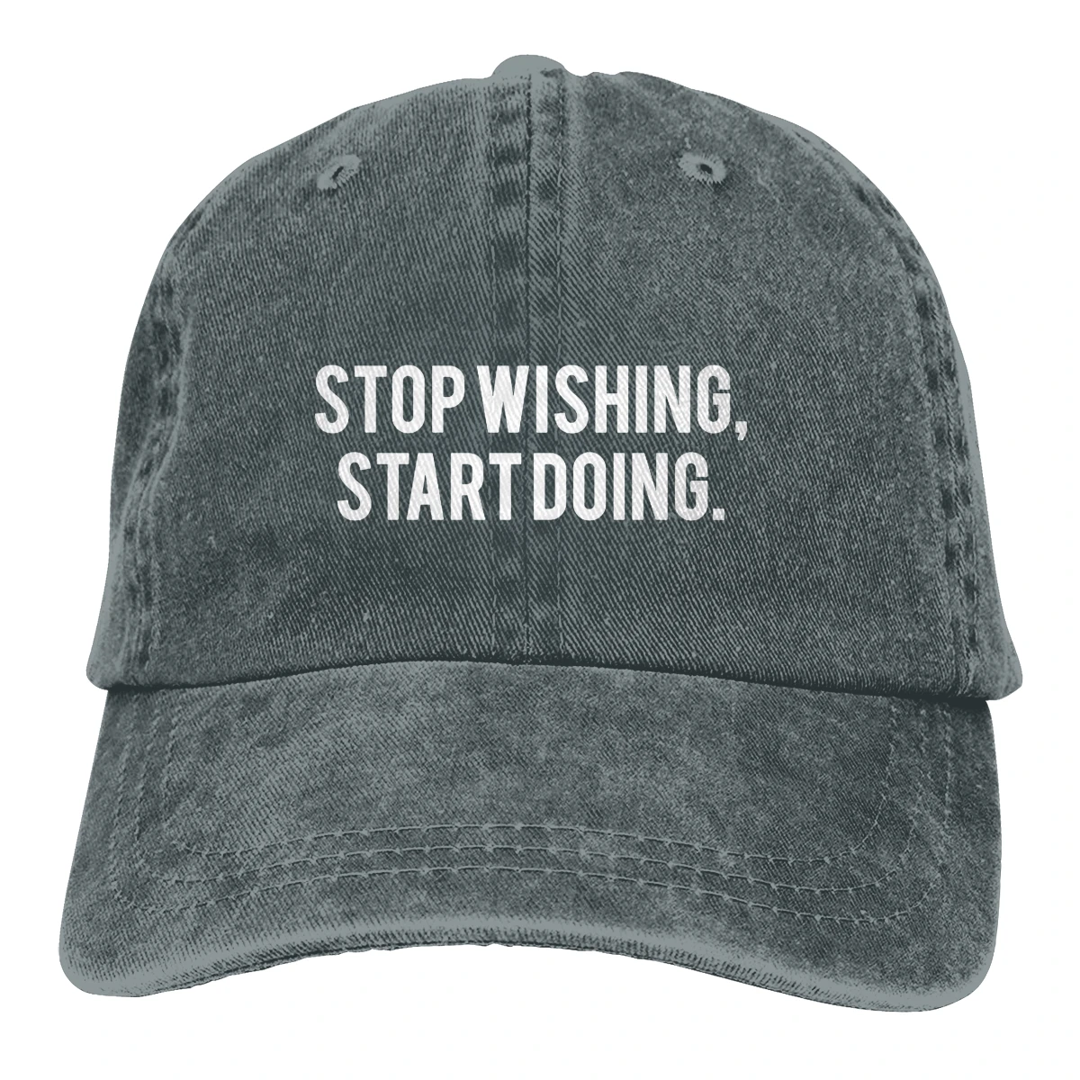 Стоп желая начать делать Casquette черный унисекс Мужские Женские джинсовые бейсболка с ремешком кепки Регулируемый Гольф папа шляпа