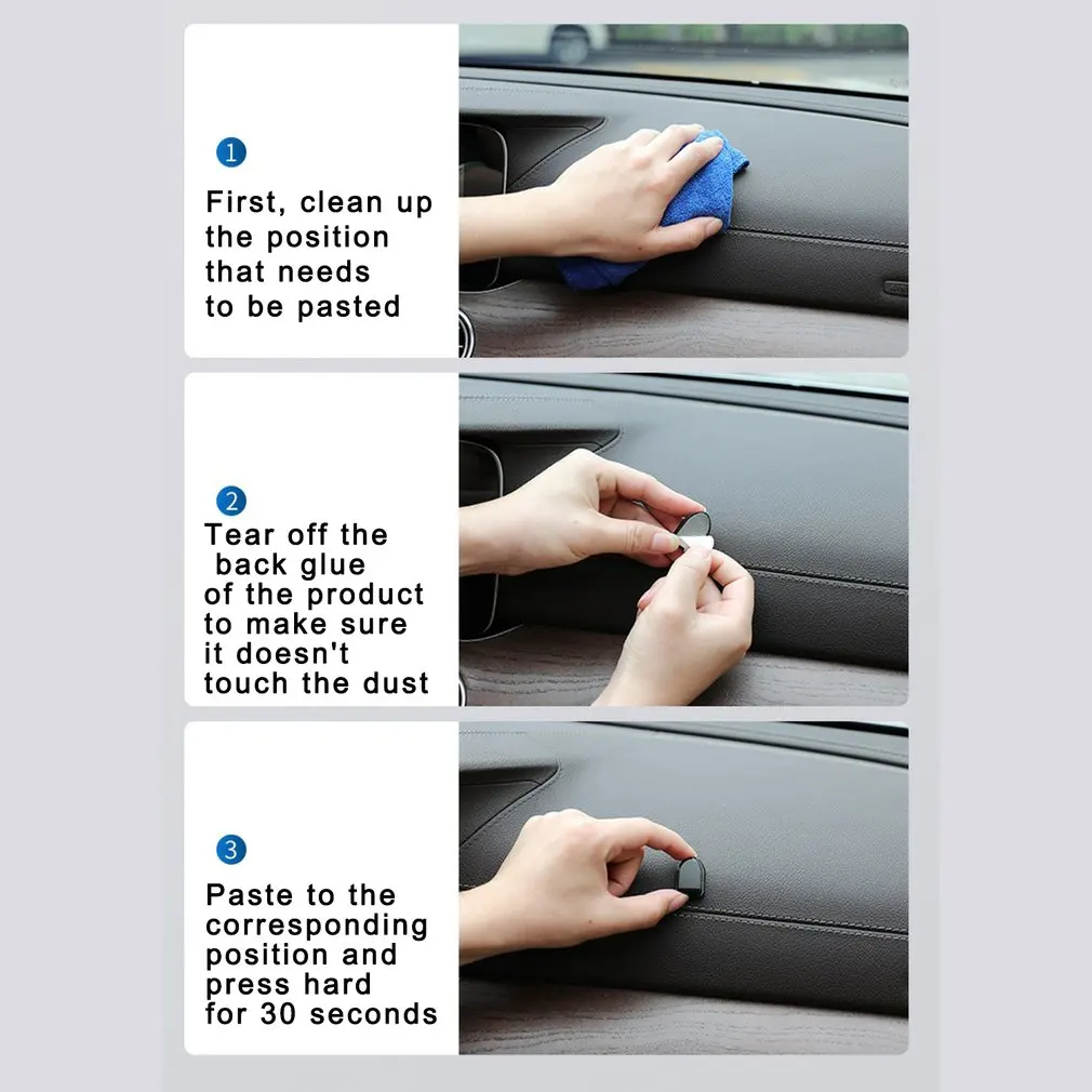Car Hook Organizer Storage For USB Cable Headphone Key Storage Self Adhesive Wall Hook Hanger Auto Fastener Clip