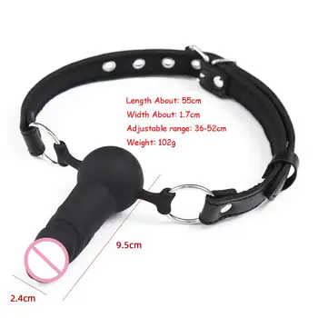 Adult Games Strapon Dildo Head Strap on Sex Toys for Couples Silicone Dildos Bandage Realistic Penis Mouth Gag 4