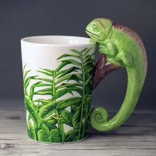 Горячая трехмерная ручная роспись 3D кружка с животными мультяшная ящерица керамическая кофейная чашка в подарок