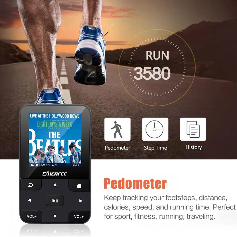Спортивный MP3 плеер с мини зажимом Bluetooth 2020 новая версия плеера FM рекордером