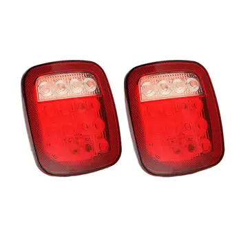 

2Pcs Square Stop 12V Turn Tail Backup Waterproof 16LED Marker Light Reversing Light Car Accessories