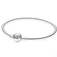 Подлинный 925 пробы Серебряный Изящный бант застежка цепочка-змейка с кристаллами Pan браслет и браслет подходит для женщин бусины Шарм Diy ювелирные изделия