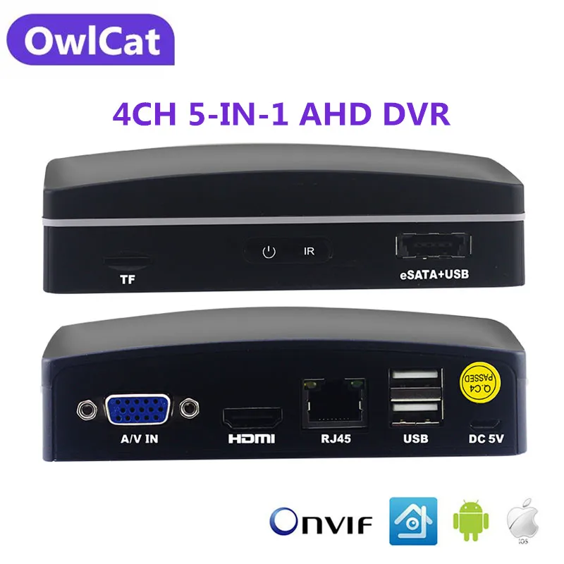 

Mini AHD DVR 4Channel 1080N Hybrid DVR/1080N NVR 5in1 Video Recorder Onvif H.264 For 1080P AHD Camera IP Camera Analog Camera