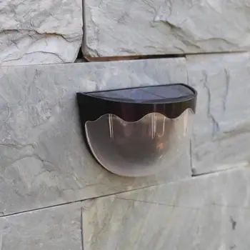 

Corrugated Solar Sconce Wall Light Solar Power Wall Mount Light Outdoor Warm White Waterproof LED Garden Yard Fence Lamp 6LED
