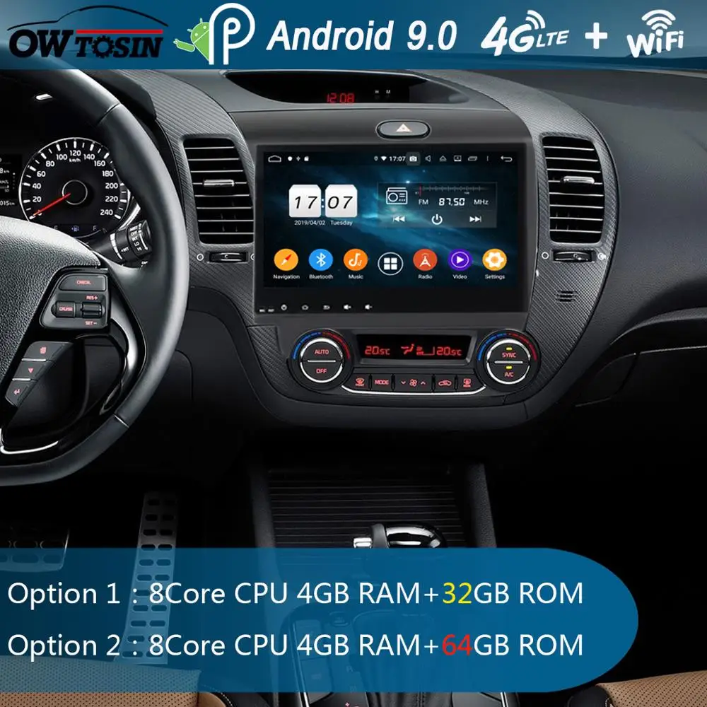 Автомобильный мультимедийный плеер 9 &quot8 ядер 4 Гб + 64 ГБ Android 0 для Kia K3 Forte Cerato 3 2013