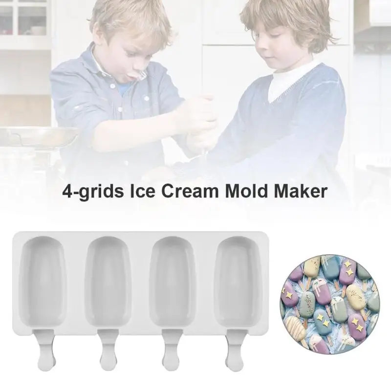 4-grids формы для мороженого, силиконовые DIY формы для морозилки