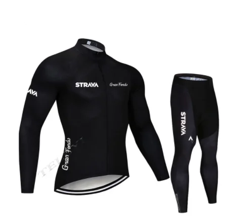 STRAVA Jersey traje manga larga hombres primavera y otono babero bicicleta de Монтана bicicleta de carreras