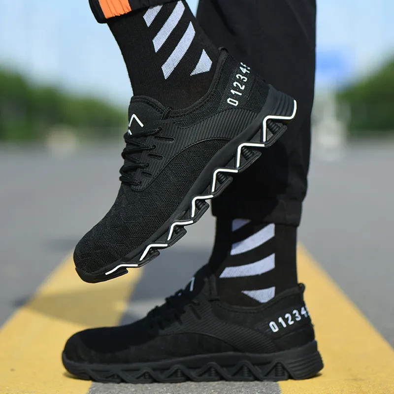 Breathable Mesh Work Safety Shoes Steel Toe Cap Lightweight Safety Shoes Men Fashion safety sneakers Casual Security Shoes New