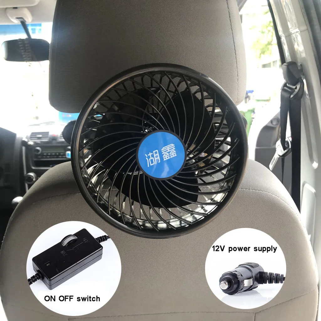 Single Универсальный 6 дюймов 12V автомобиль сильный ветер вентилятор заднее сиденье пассажира с крепежом на подголовник автомобиля с возможностью вращения охлаждающего воздуха вентилятор для седан лодки RV - Цвет: Single