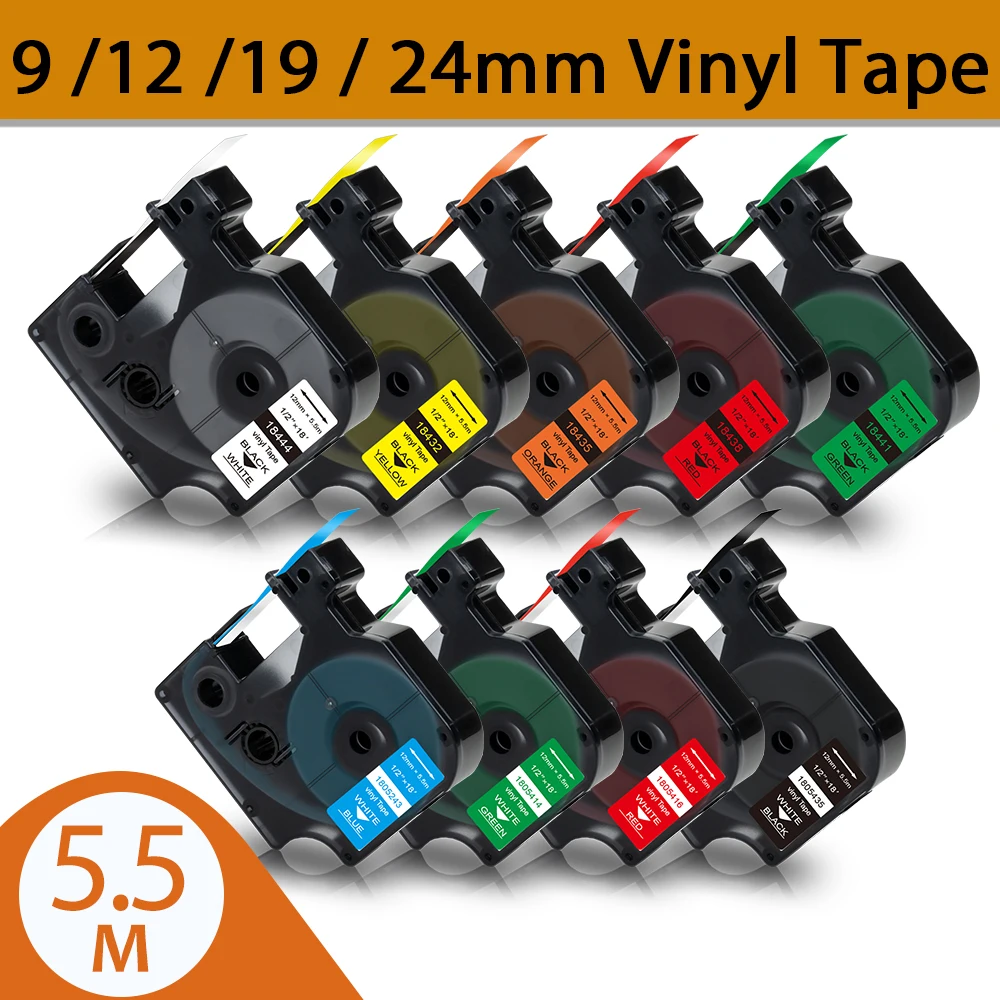 Fita Industrial de Vinil para Rinoceronte Compatível com 18431 18443 18432 18444 1805435 18433 18445 1805431 1805430 para Dymo Rinoceronte 4200 5200