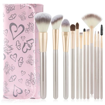 

10Pcs With Bag Makeup Brushes Professional Powder Eyelash Blush Eyeshadow Foundation Conclear Make up Brsuhes Comestic Tool