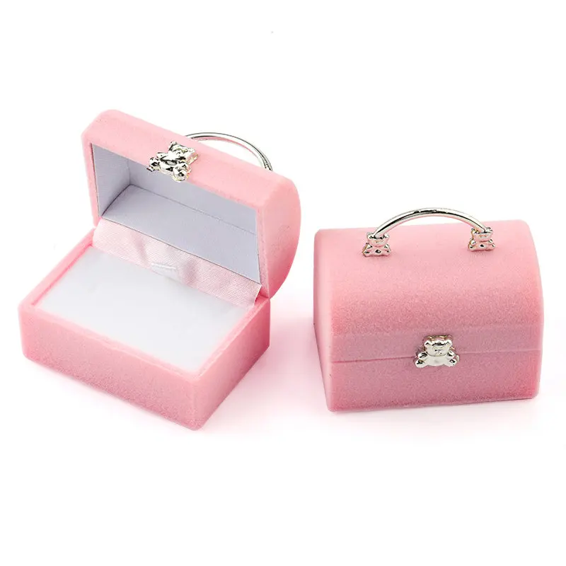 Cosmetic bag-pink 1 шт. прекрасный бархатный контейнер для ювелирных изделий коробка для свадебных колец для сережек Ожерелье Браслет Дисплей Подарочная коробка держатель 16 стилей - Цвет: Cosmetic bag-pink