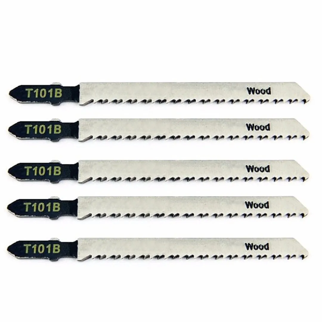 DWZ 5pcs New T101B Jigsaw Blades Wood Cutting Softwood & Hardwood For Bosch 100mm
