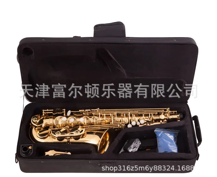 Saxofone alto em e plana, saxofone dourado eletroforetic