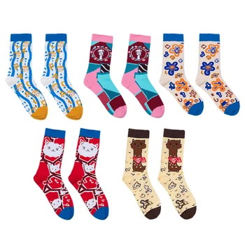 

5 Pairs/Set Chic Warm Comfortable Durable Women Sock Women Stocking Cotton Stocking Alpaca Stocking Cartoon Stocking