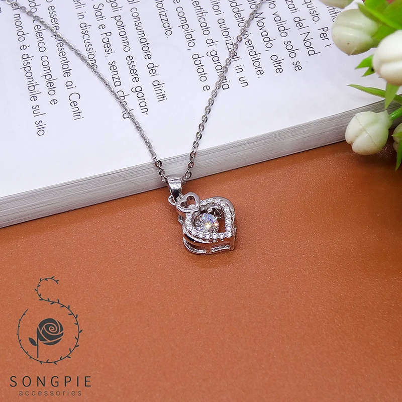 

925 Silver Heart-Shaped Fashion Women's Pendants Wedding Banquet Valentine's Day Gifts Exquisite Gifts Jewelry