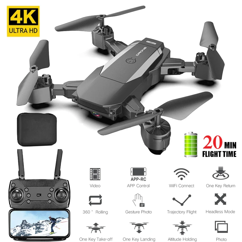 Новый мини Дрон F84 WiFi долгий срок службы батареи RC складной Квадрокоптер 4K HD