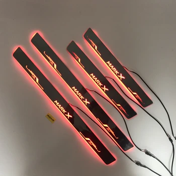 

Express delivery led door sill plate strip welcome light threshold guard protectors for Toyota mark x