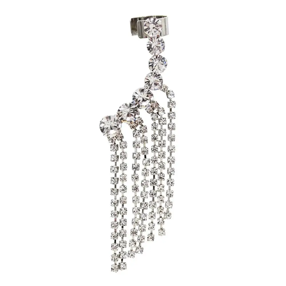 silver Модные персональные металлические клипсы для ушей, однолистные кисточки, серьги для пирсинга, манжета для женщин и девушек, зацепленные в ухо манжеты для ушей Jewe - Окраска металла: silver