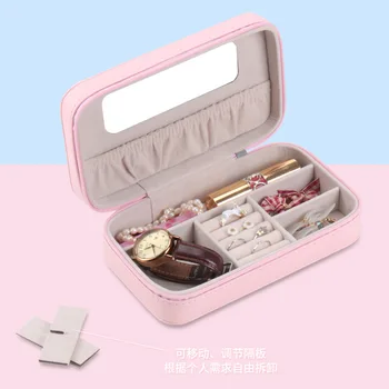 

candy color fashion women luxury jewelry box mini style leather Jewelry Storage Case for Home Travel girl gift 200805-71