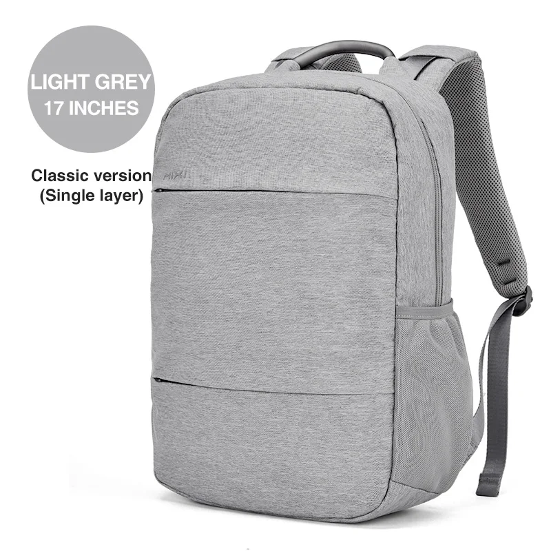 Gray classic 17 -1 Mixi модный дизайнерский рюкзак для ноутбука, школьная сумка для мальчиков и девочек, двойная сумка на плечо, противоугонная большая емкость, водонепроницаемая металлическая ручка M5398 - Цвет: Gray classic 17 -1