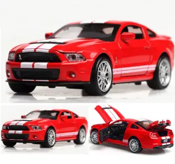

Simulation Alloy Die-cast 1:32 Toy Car Mustang Sound And Light Back Door Can Open Children's Toy Car Model Kids Christmas Gifts