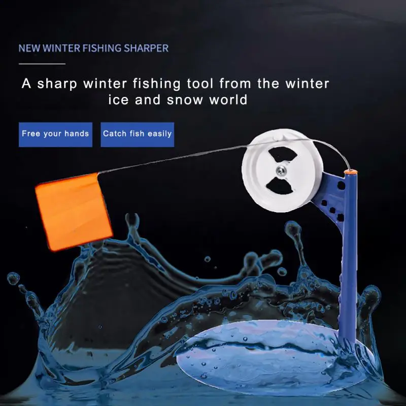 

Winter Blue Disc Ice Fishing Flag Portable Fishing Platform With Check Button Ice Automatic Fishing Ice Fishing Platform