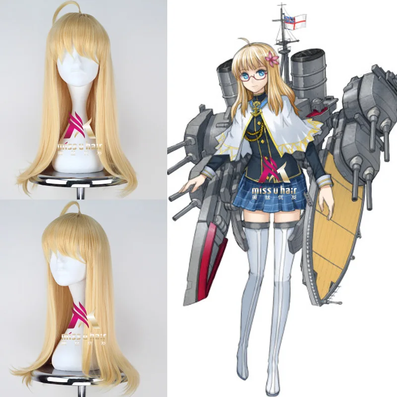 new Anime Warship Girls Hood Cosplay Wig Halloween Party Stage Play yellow short Hair High quality +wig cap | Тематическая одежда