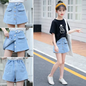 

12 Summer Fashion Clothing 10 Girls Shorts Skirts 9 Children's Clothing 8 T-shirts + Denim Shorts Skirts Two-piece Set 2020