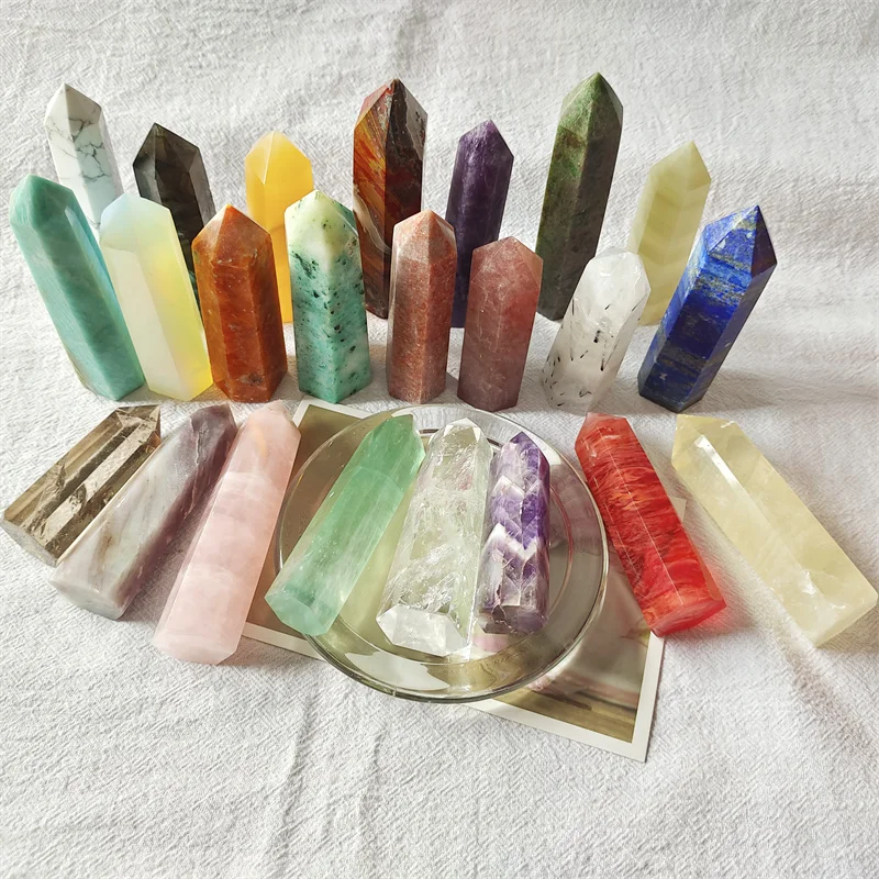 

Natural Stones Quartz Crystal Wand Point Healing Gemstones Reiki Home Decorations