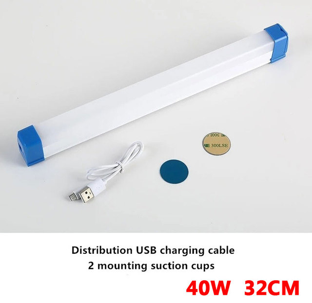 LED Night Light USB Rechargeable Emergency Light DC5V 20W/ 40W/ 60W Night Lamp for Outdoor Indoor Work Light