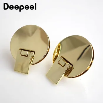 

Deepeel 2pcs Bags Handbags New Closured Pushed Snap Lock Bag Metal Lock Replacement Purse Clasp Buckles DIY Leather Crafts KY882