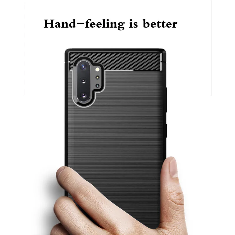 100 шт./лот матовый мягкий чехол-бампер из углеродного волокна для samsung Galaxy Note 8 9 10 S8 S9 S10 Plus S10e 5G