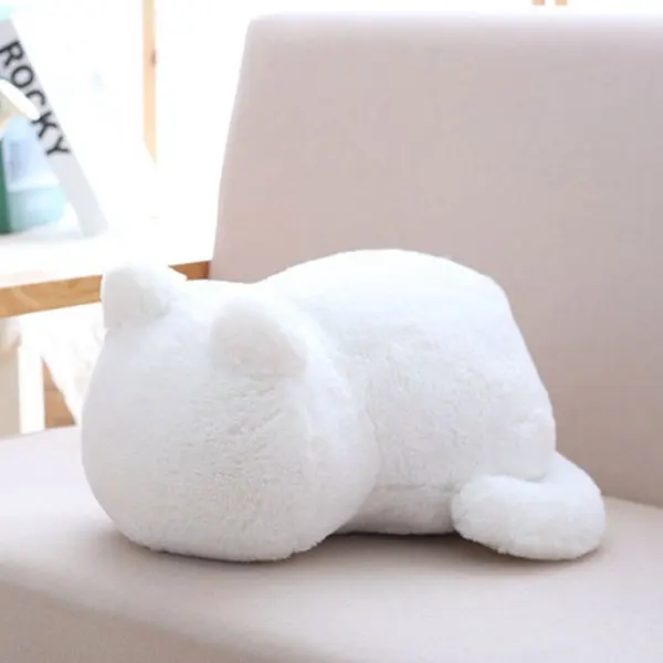 Kawaii cat плюшевые игрушки супер милый жирный кот Форма плюшевая кукла игрушка-подушка черный белый мультфильм животное кошка мягкие плюшевые игрушки кукла - Цвет: white