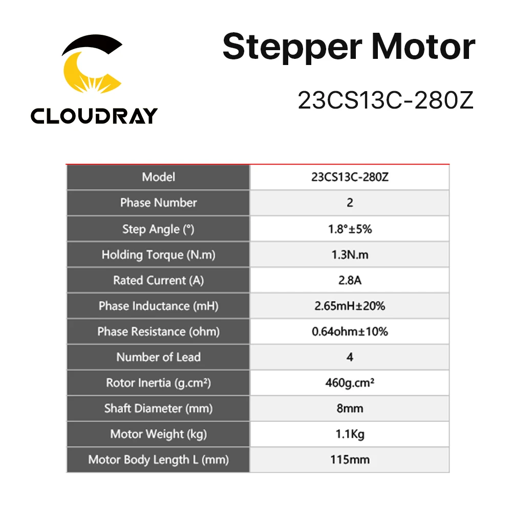 Nema 23 스테퍼 모터 115mm 1.3Nm 2.8A 브레이크가있는 2 상 스테퍼 모터 3D 프린터 용 4 리드 CNC 레이저 그라인드 폼 플라즈마 컷