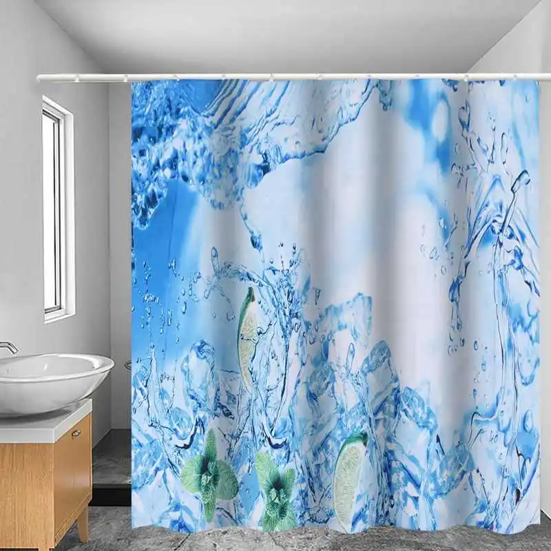 

Bathroom Curtain with Hook Waterproof Elastic Hanging Shower Curtain for Home Bathtub Bath Set Home Supplies