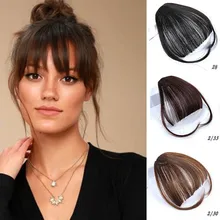 Xuanguang cor grampo em franja de cabelo acessórios do cabelo sintético falso franja cabelo pedacos grampo em extensøes de cabelo