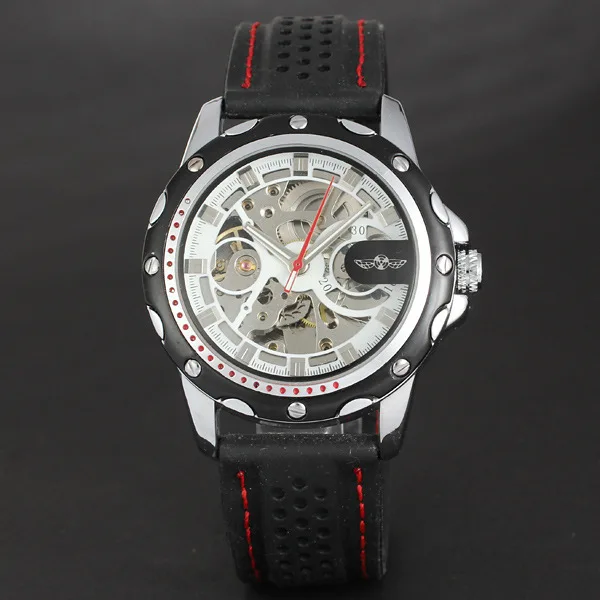 

Analog Watch Winner/Winner Black And White with Pattern Adhesive Tape Fully Automatic MEN'S Watch Sports Business Watch Leisure