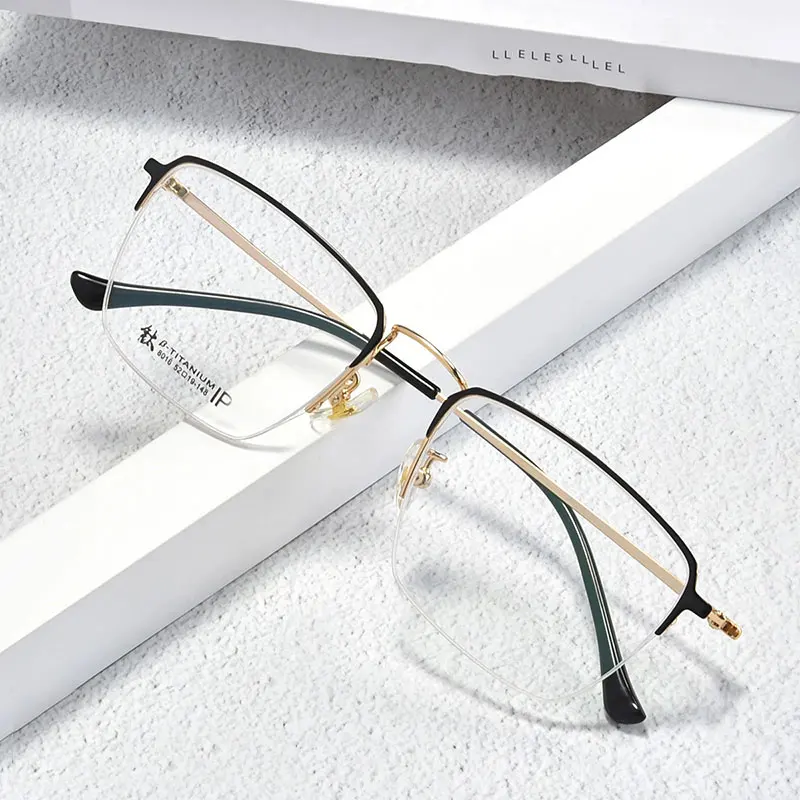 Beta Titan Rahmen Brille Halb Rand Brillen Männer Stil Rechteck Brillen Myopie Brillen Neue Ankunft
