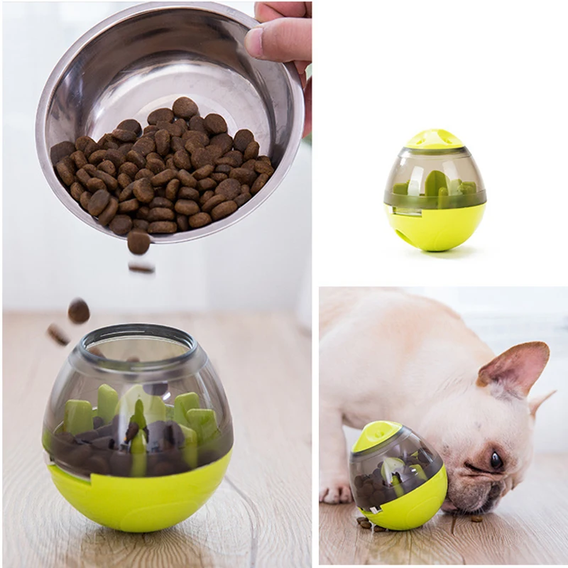 Cute Funny Pet Food Dispenser Dogs Cats Feeder Fun Bowl Toy Self
