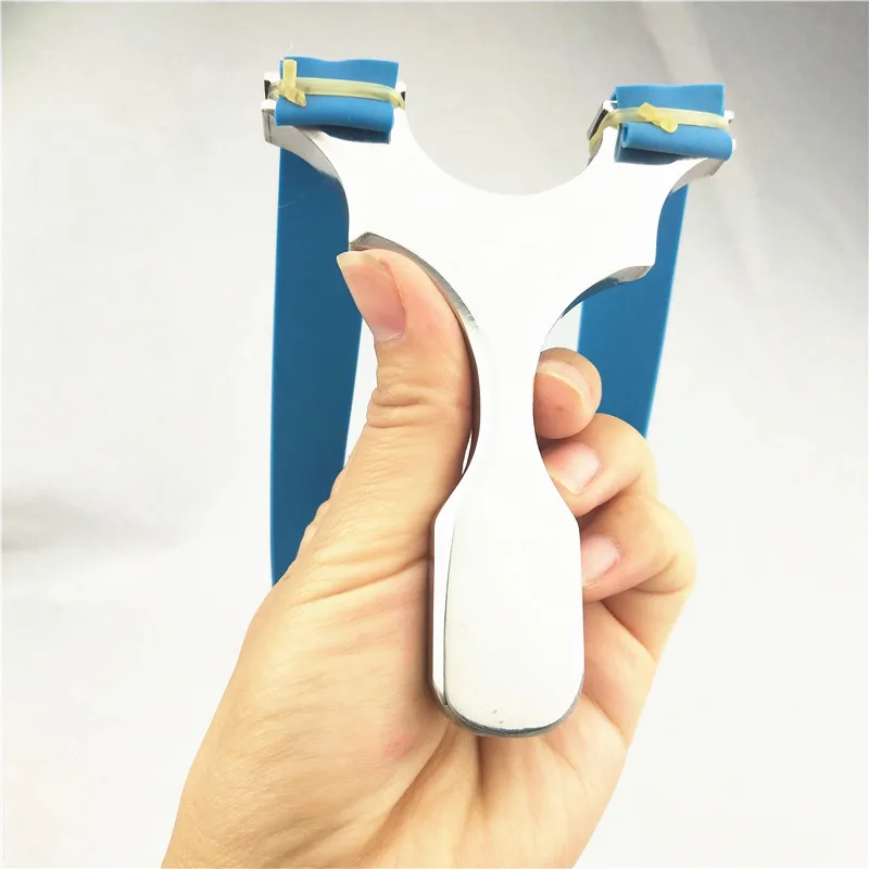 

Flat Rubber Band Outdoor Shooting Powerful Handheld Bow New Professional Stainless Steel Slingshot For Hunting Catapult