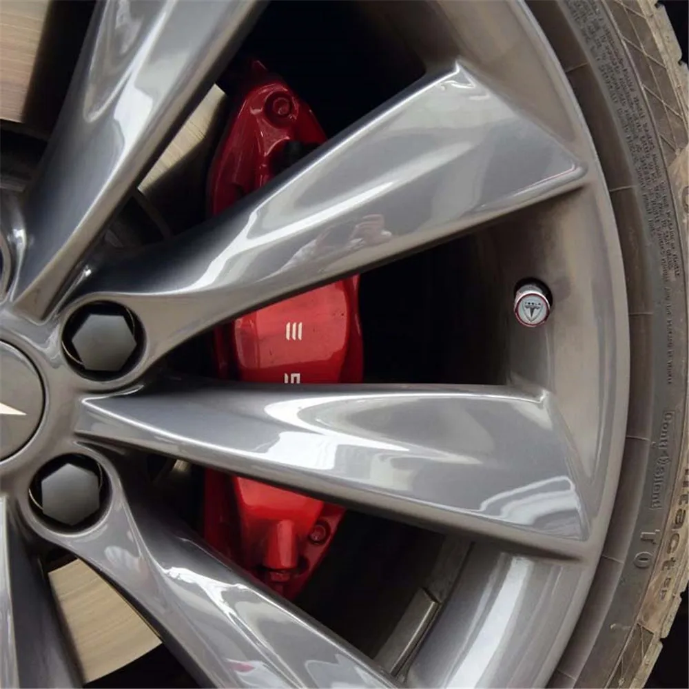 Колпачки клапанов для Tesla Model 3 X S 4 шт. углеродное волокно + сплав цинка Стайлинг