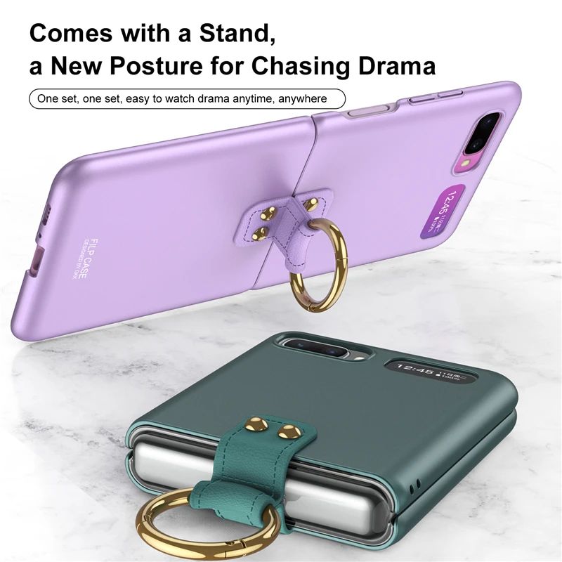 Matte Slim Ring Holder Case For Samsung Galaxy Z Flip 5g Case Finger Ring Ultra Thin Hard Pc Back Cover Mobile Phone Cases Covers Aliexpress