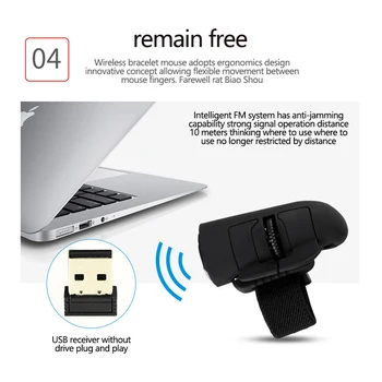 

2.4G Ring Finger Mouse Plug And Play Wireless Mouse Fashion Mini Mouse With USB Receiver For PC Laptop Desktop Computer Peripher