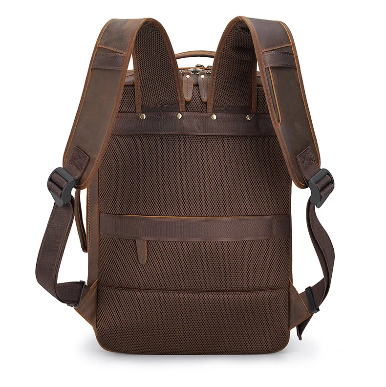 Genuine Leather Backpack Back View
