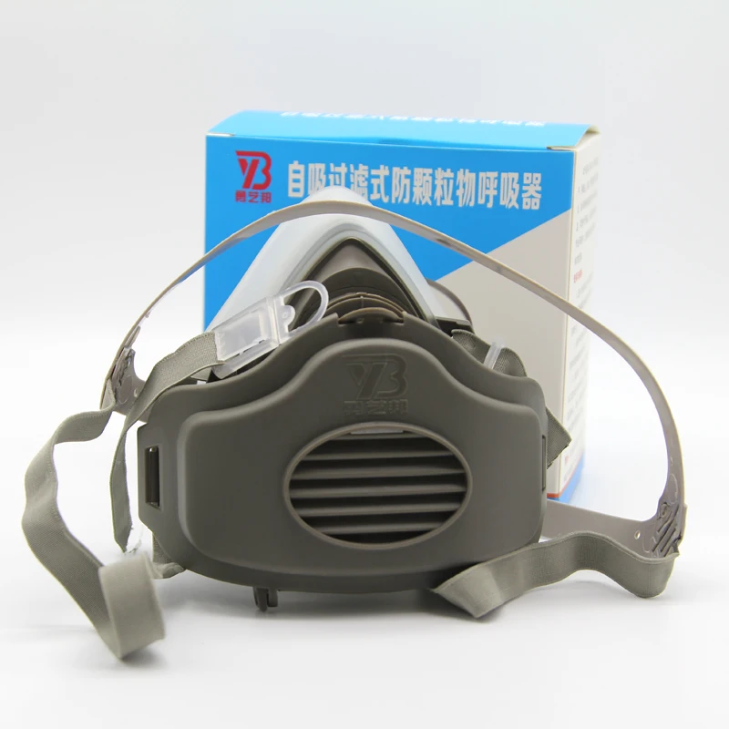 High Quality Respirator Gas Mask TPE Self-priming Protective Mask 3 Colours Against VariousToxic Head-mounted Safety Half Mask - Цвет: White with box