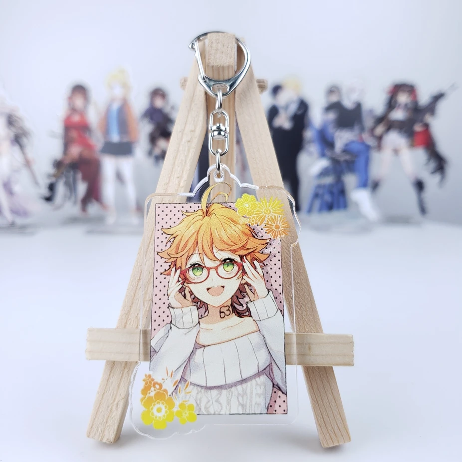 

Anime The Promised Neverland Ray Norman Emma Cosplay Acrylic Figure Model Decor Keychain Bag Phone Pendant Keyring Cute Gift