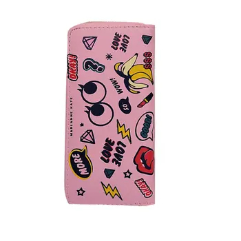 

Sweet Girls Cute Cartoon Pattern Woman Lady Soft Smooth PU Leather Small Clutch Handbag Wallet Purse Zipper Large Capacity